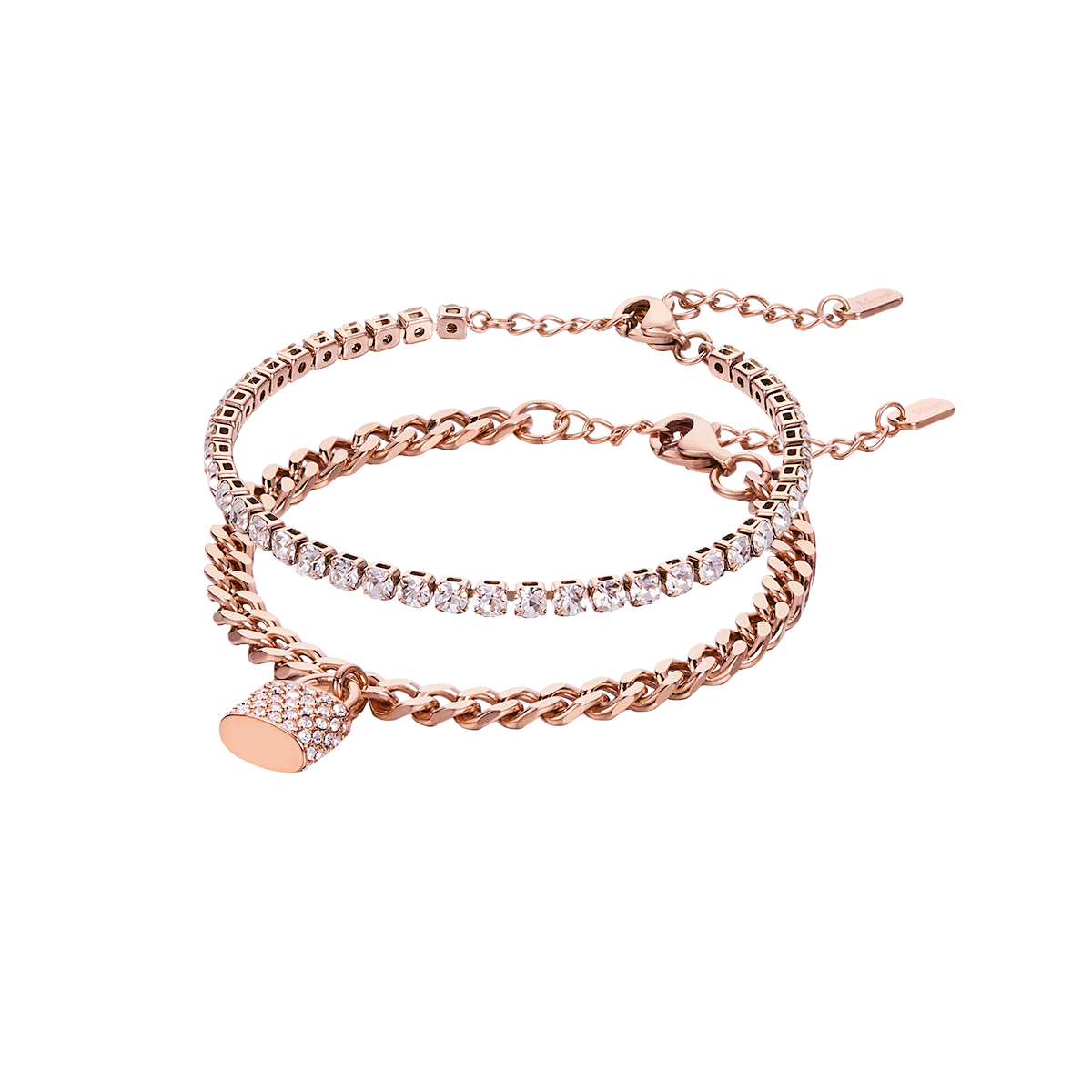 THCN Ladies Brown Leather Watch & Rosegold Bracelets Gift Set (One Watch & Two Free Bracelets)