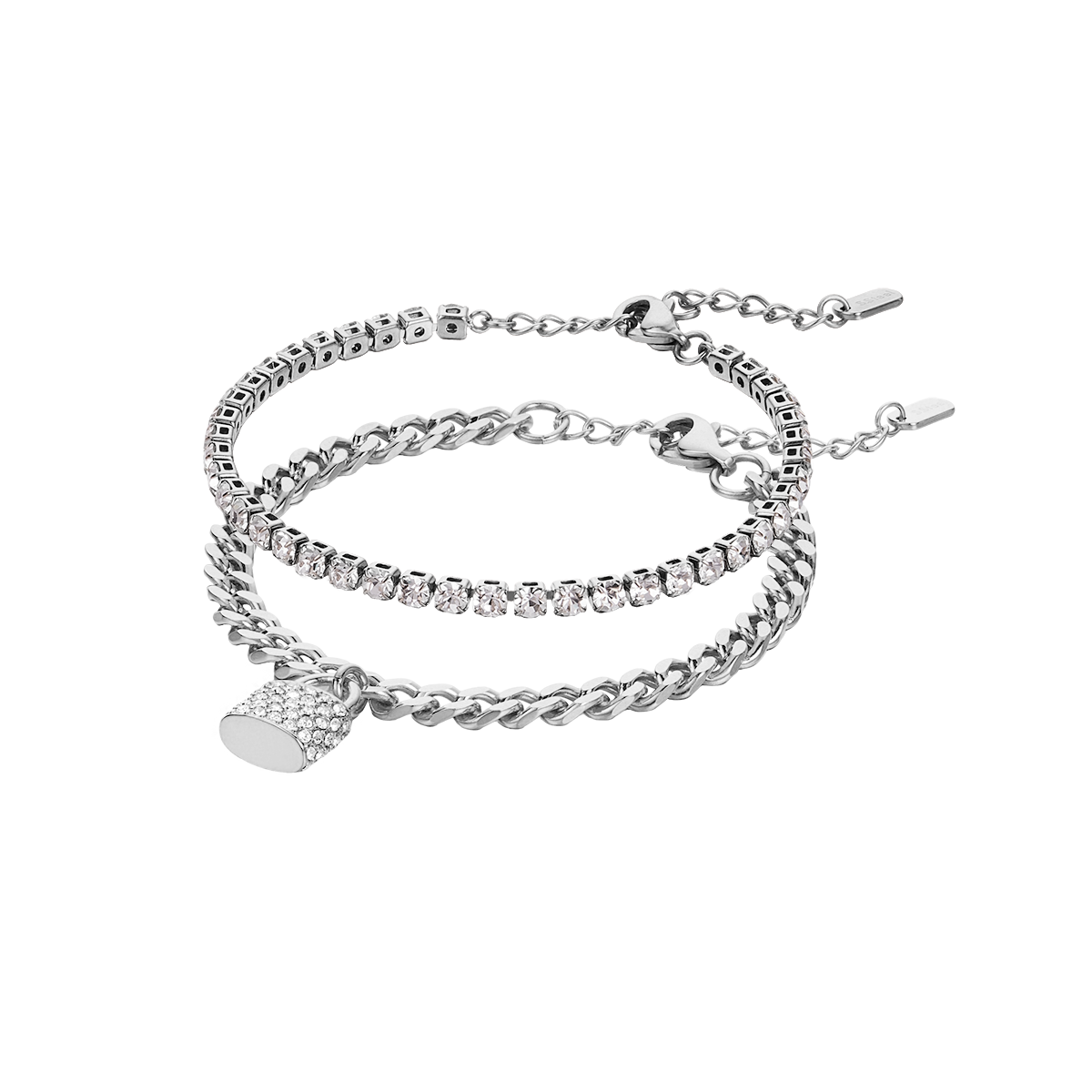 THCN Ladies Silver Watch & Bracelets Gift Set (One Watch & Two Free Bracelets)