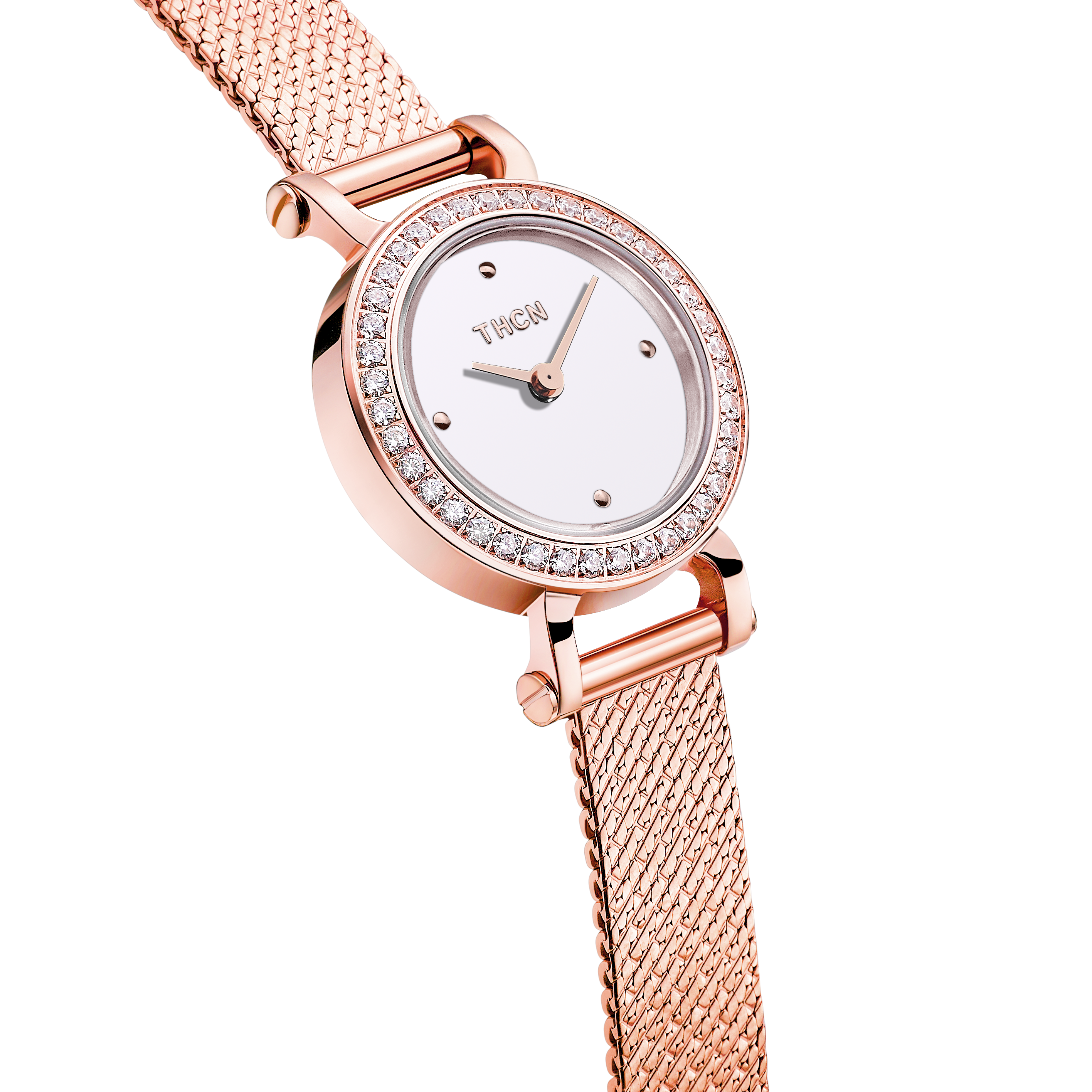 THCN Ladies Rosegold Watch & Bracelets Gift Set (One Watch & Two Free Bracelets)
