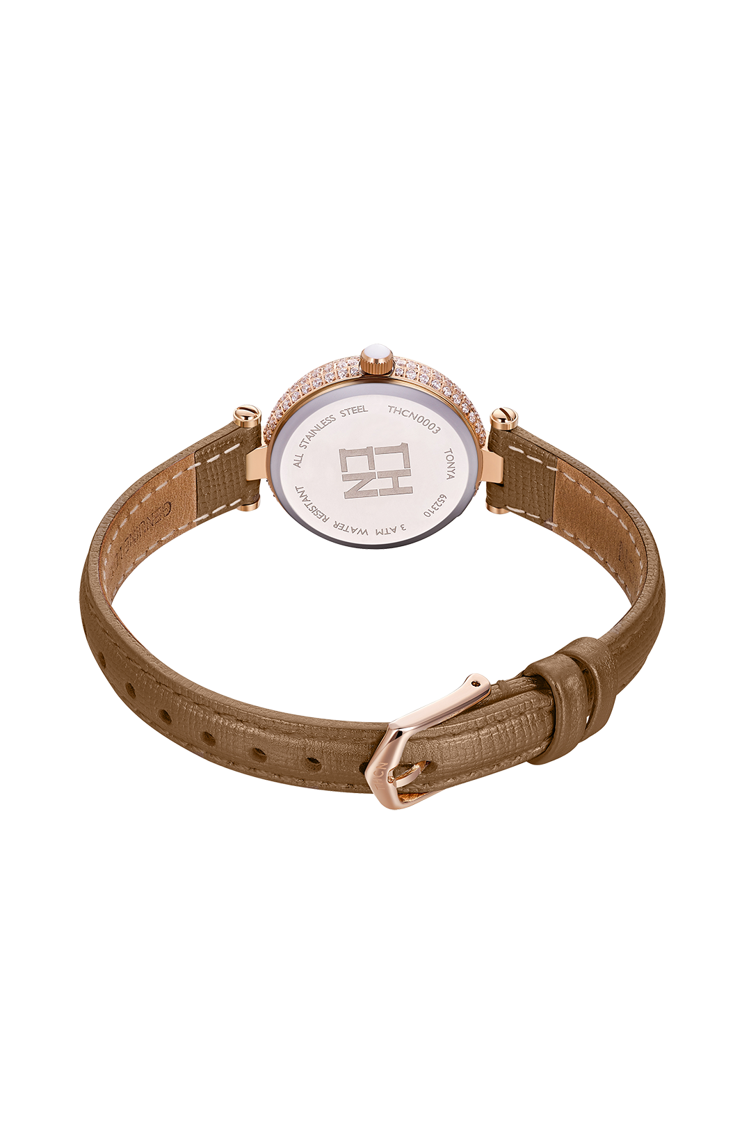 THCN T· I Mother-of-Pearl Dial Brown Leather Strap Watch