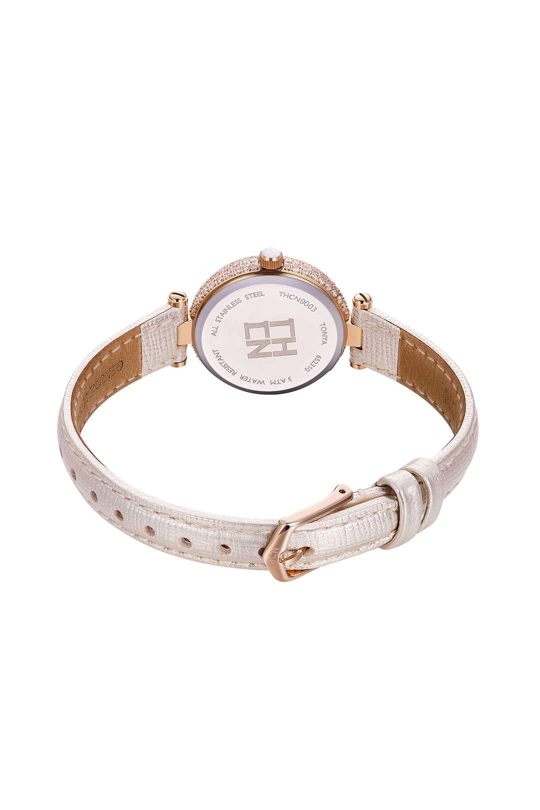 THCN T· I Mother-of-Pearl Dial Ivory Leather Strap Watch