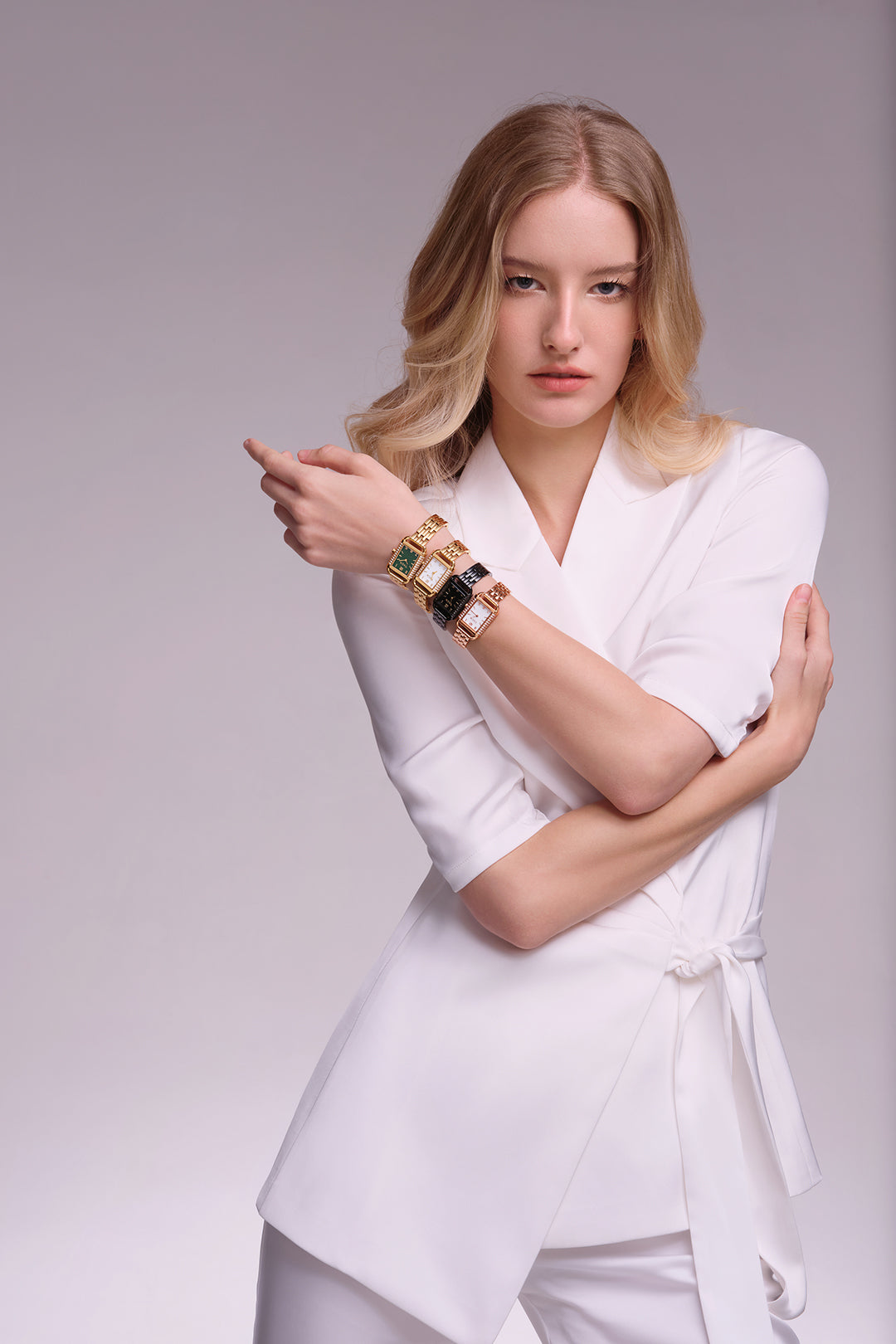 THCN H· I Eggshell Green Dial Gold Bracelet Watch