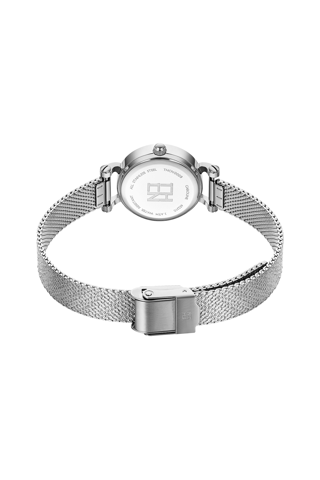 THCN C· I Eggshell White Dial Silver Mesh Band Watch