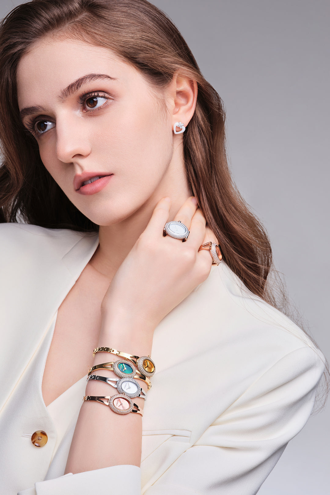 THCN N· I Mini Monther-of-Pearl Dial Silver Jewelry Watch