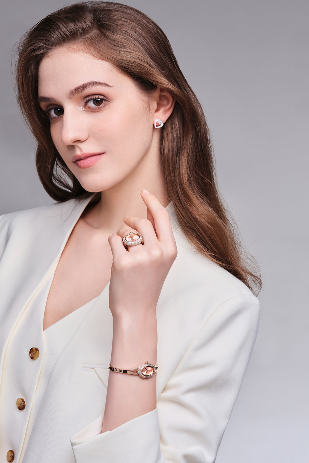 THCN N· I Mini Rose Gold Sunray Dial Jewelry Watch