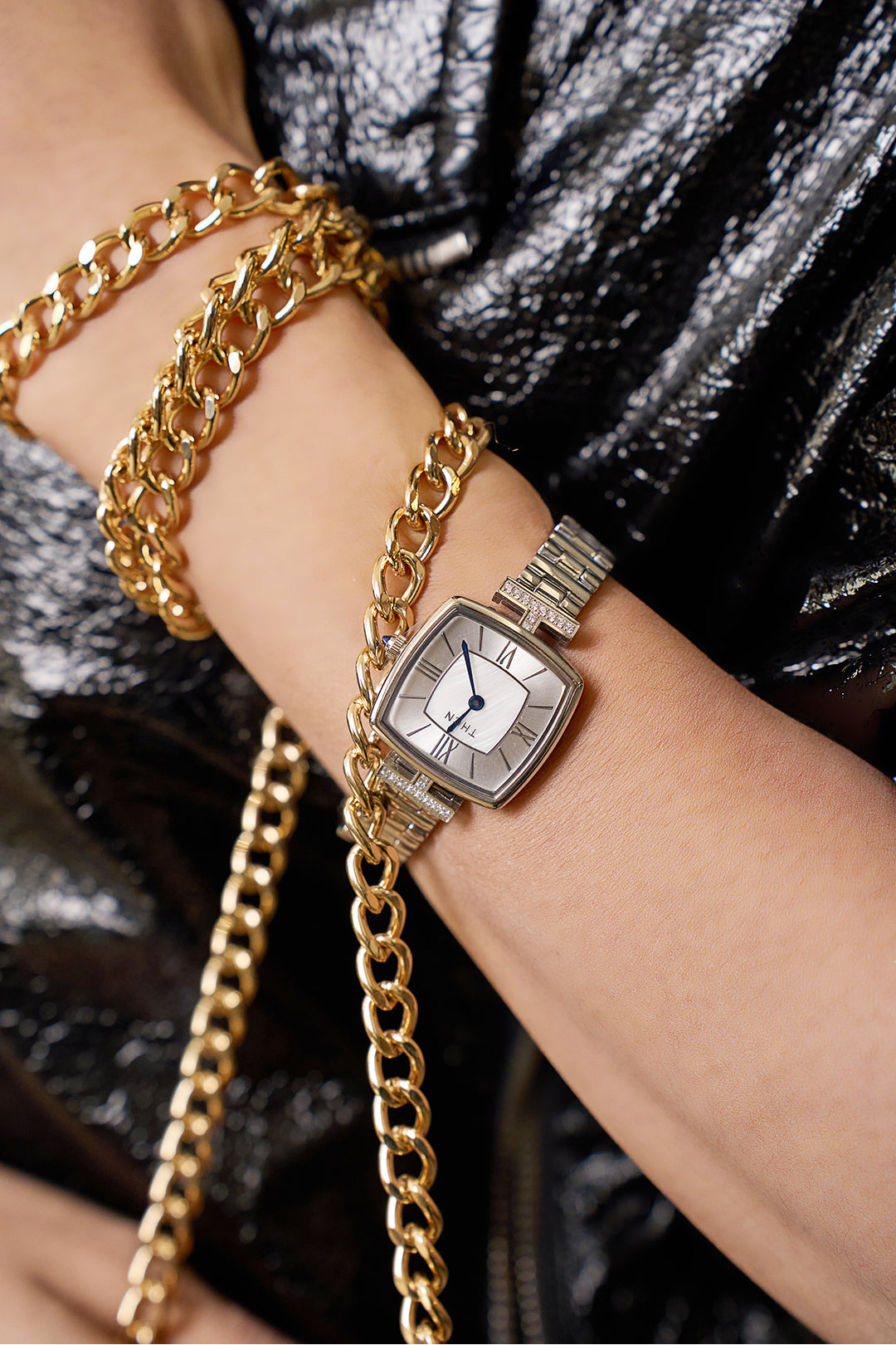 THCN T· II White Mother-of-Pearl Dial Silver Bracelet Watch