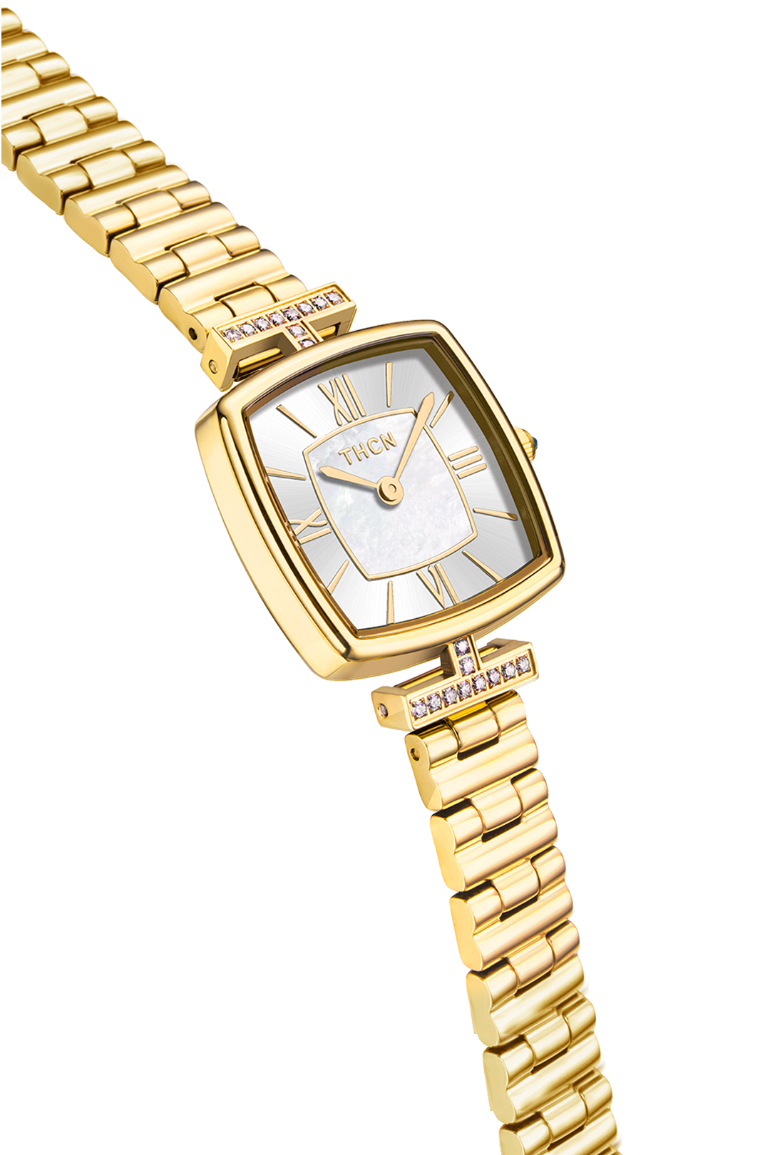 THCN T· II White Mother-of-Pearl Dial Gold Bracelet Watch