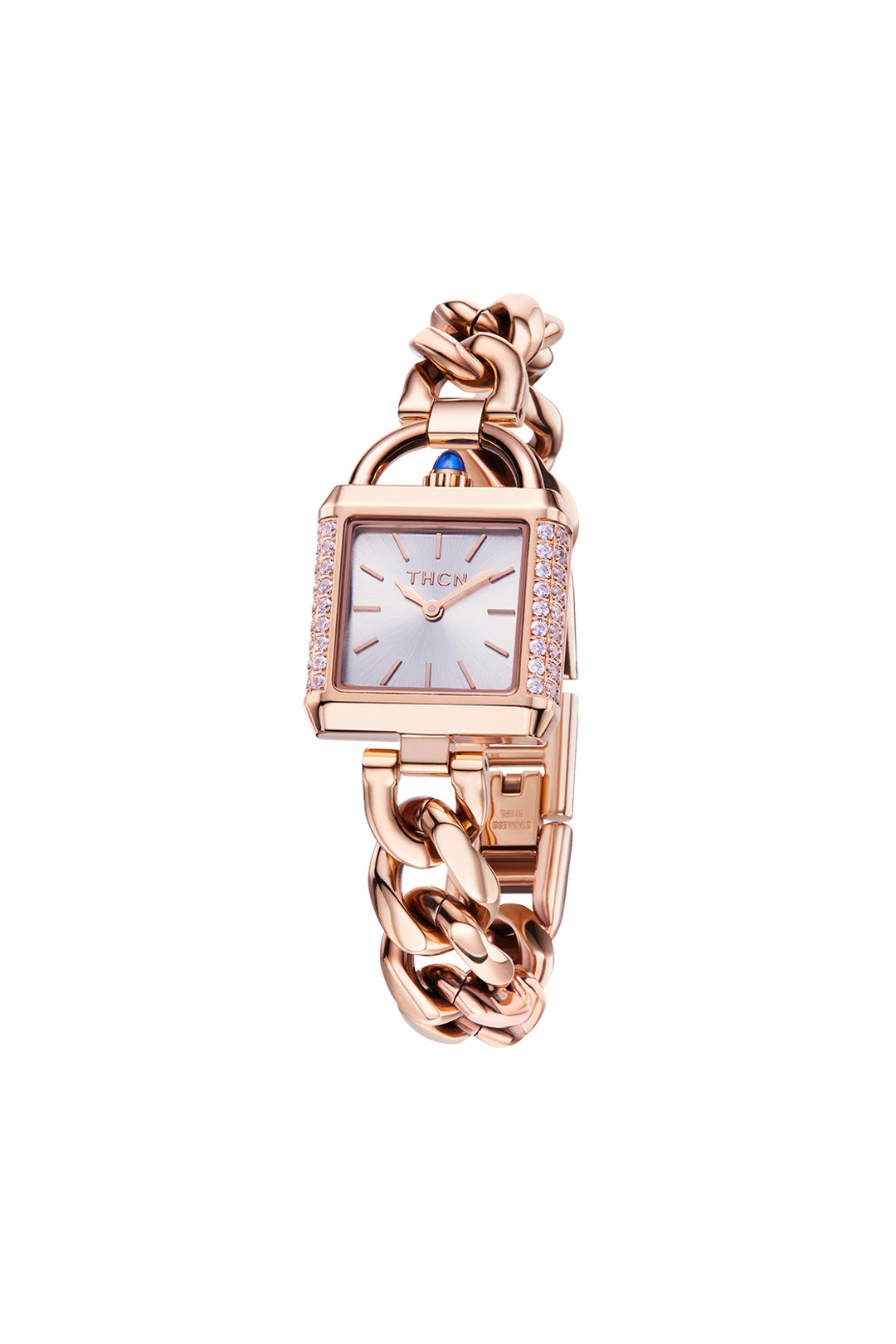 THCN C· II White Sunray Dial Rose Gold Chain-Link Watch