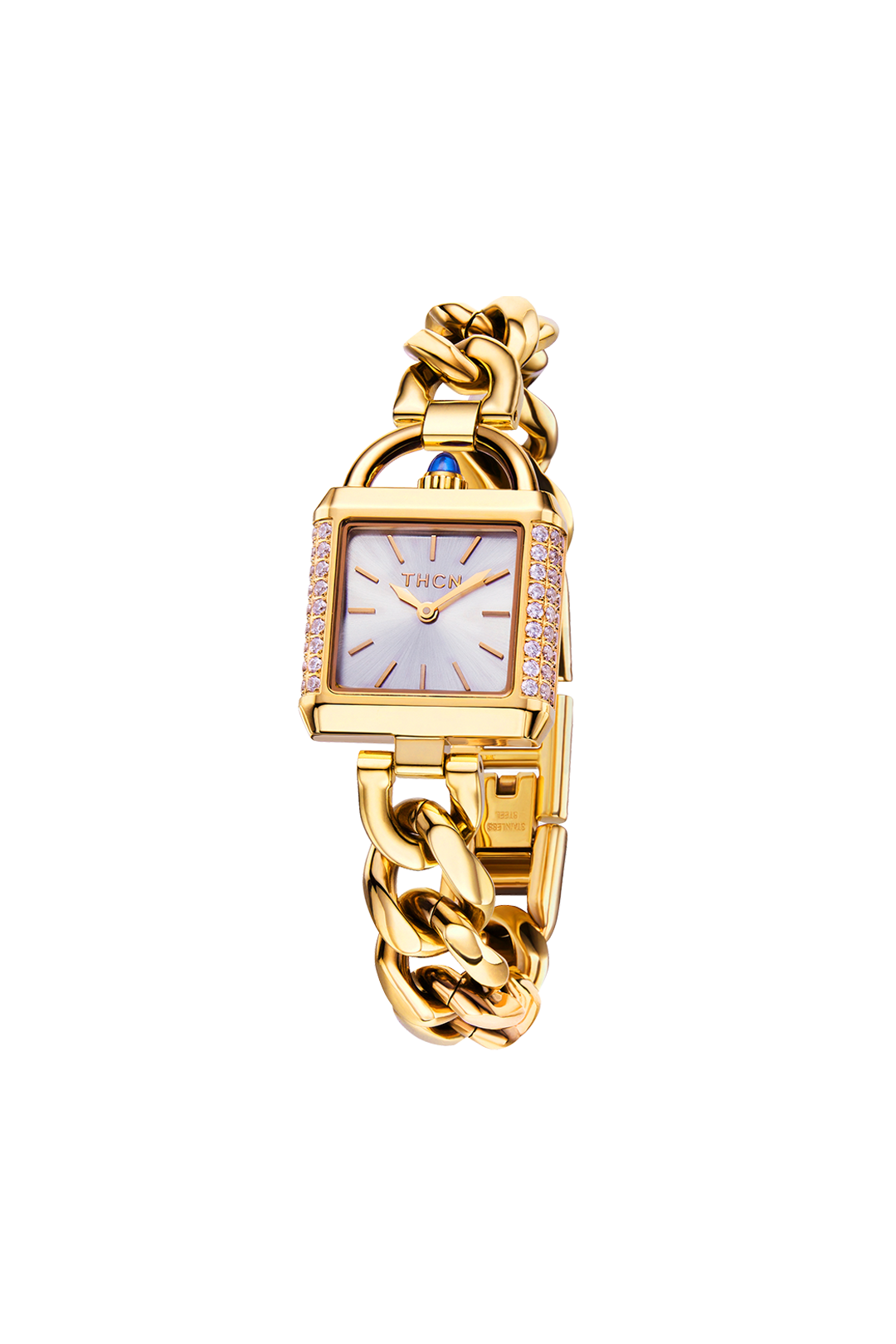 THCN C· II White Sunray Dial Gold Chain-Link Watch