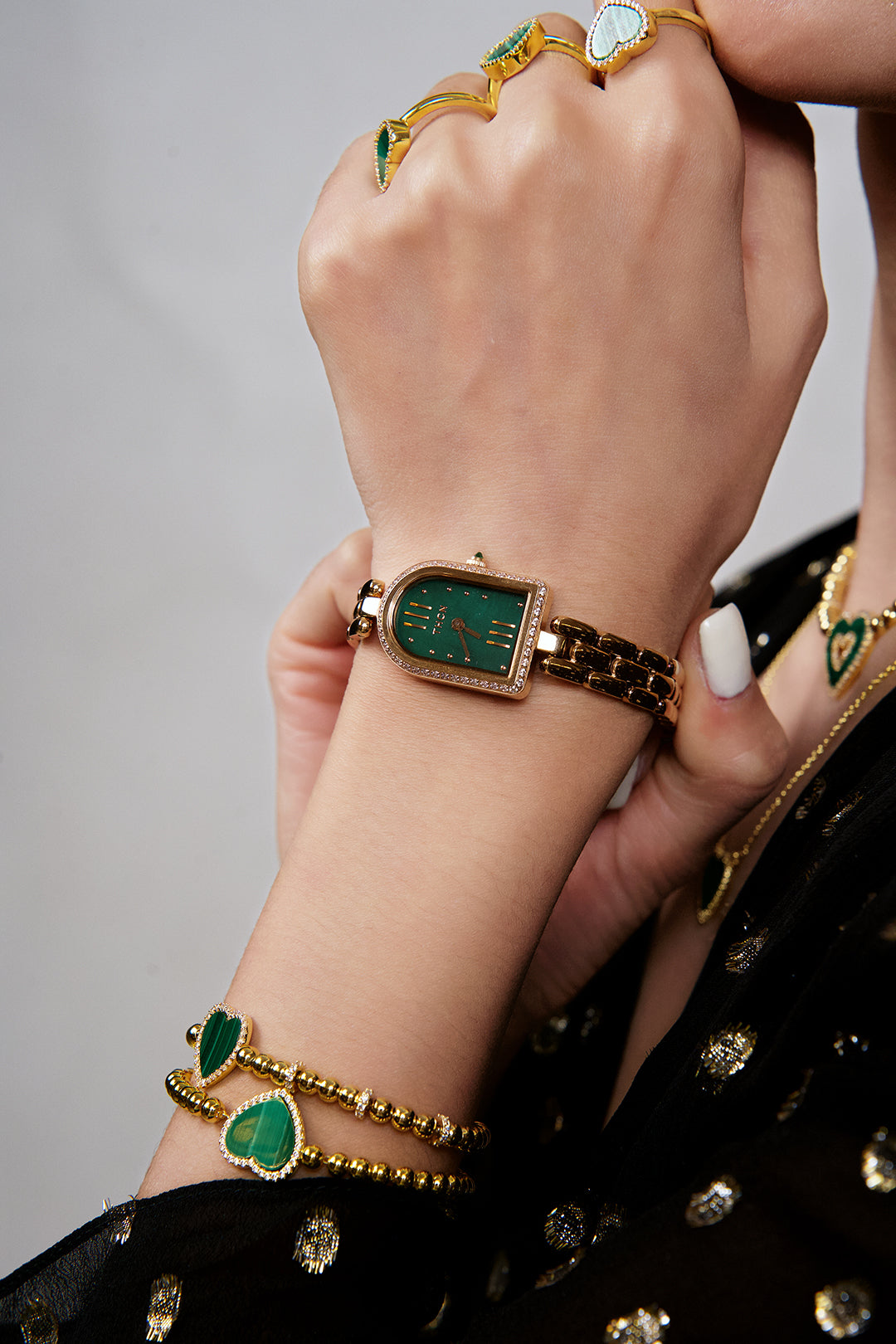 THCN N· II Green Monher-of-Pearl Rose Gold Bracelet Watch