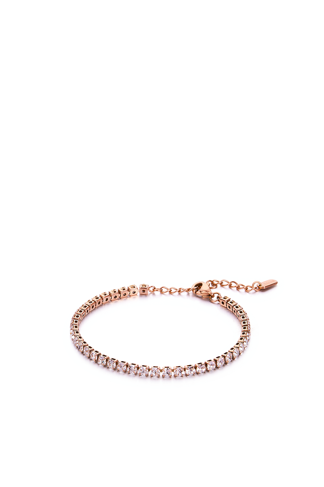 Classic Rose Gold Plated Stainless Steel Tennis Bracelet