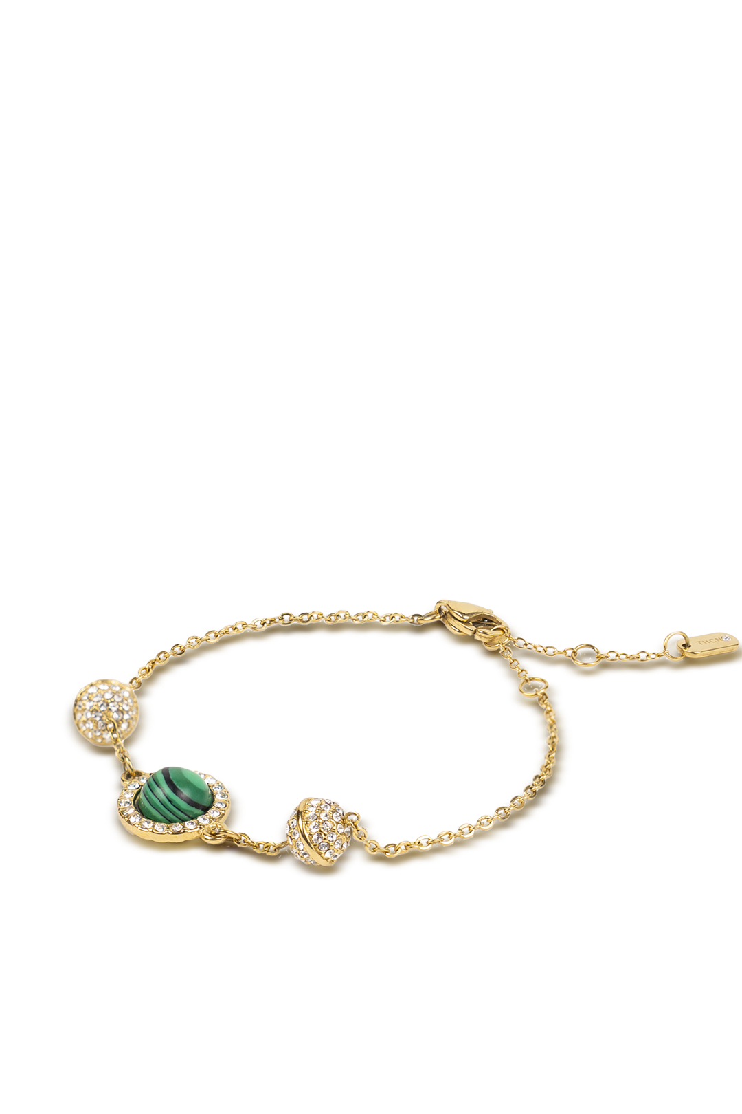 Elegant Malachite Gold Plated Stainless Steel Bracelet
