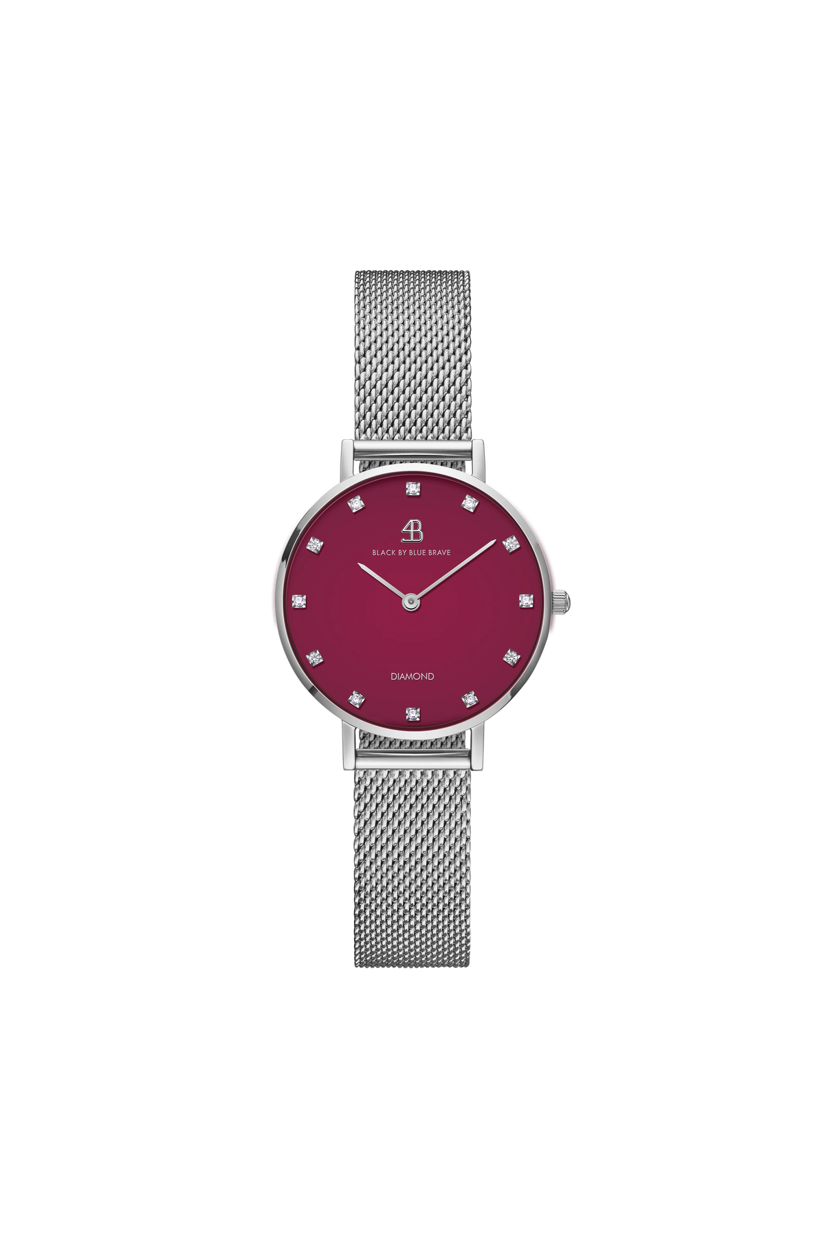 4B Round 12 Diamond Markers Burgundy Silver