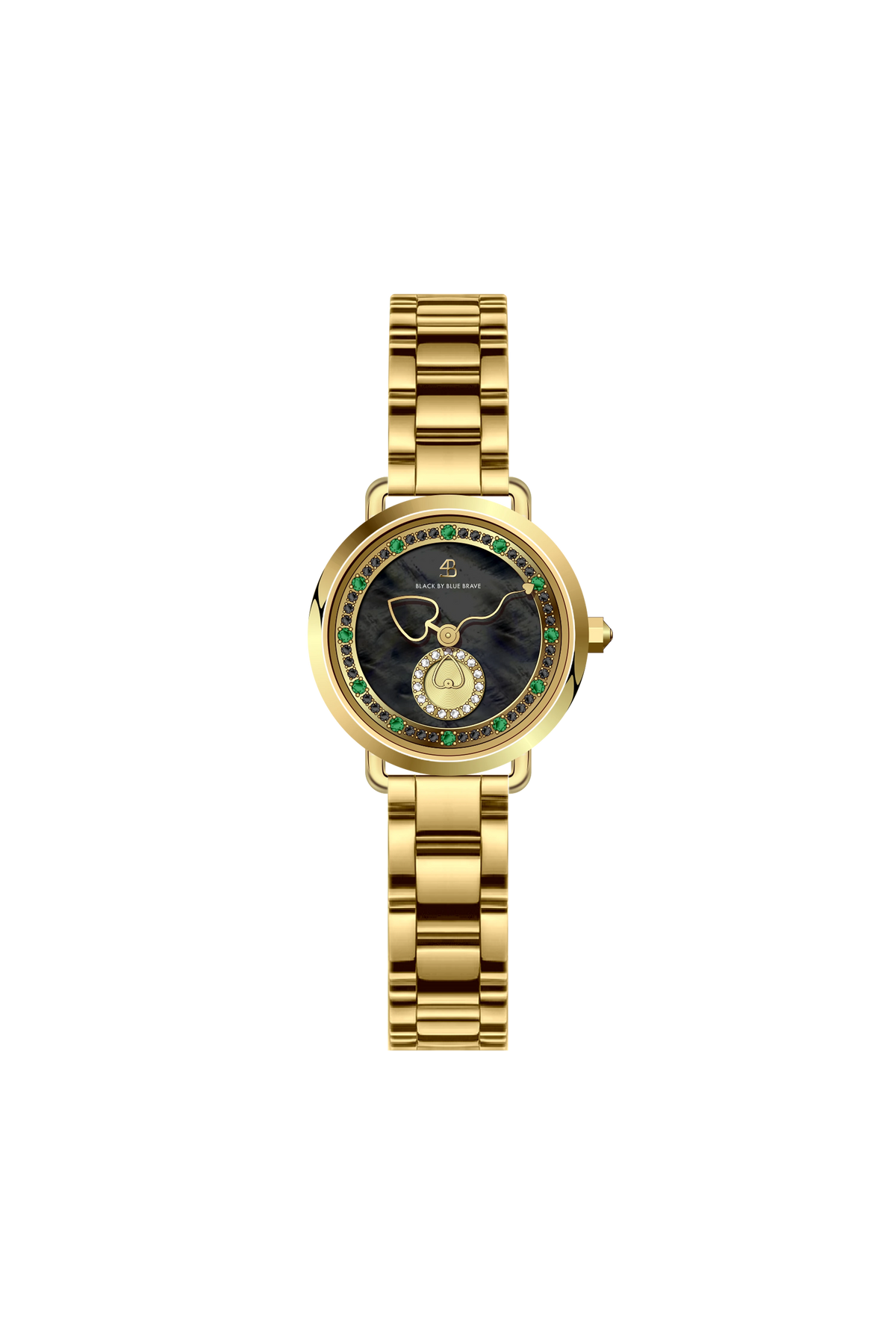 4B Round Black Monther of Pearl Gold