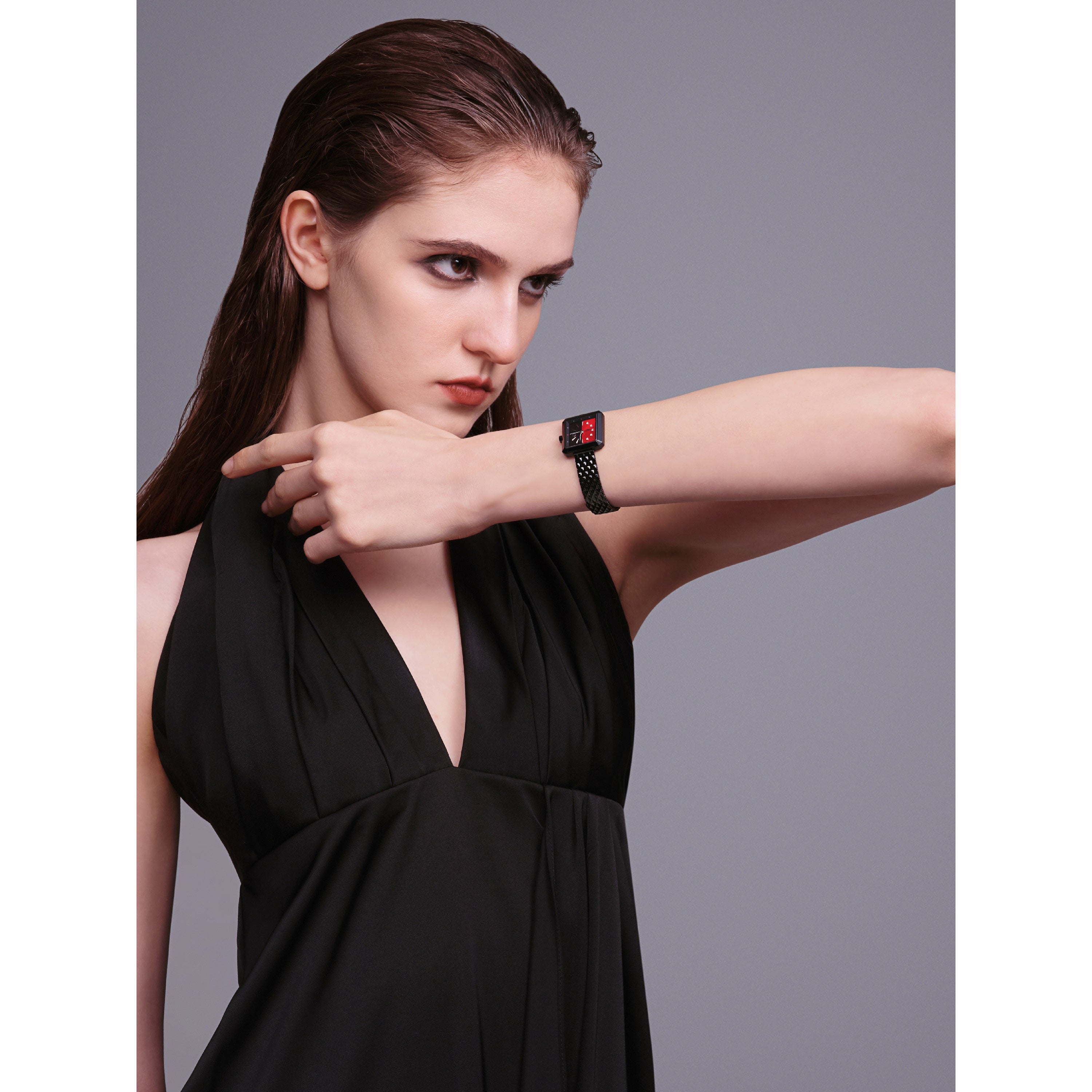 Spider 24mm Red & Black Dial Black Meshband Watch - 4B1171 - Selling point map - Black By Blue Brave