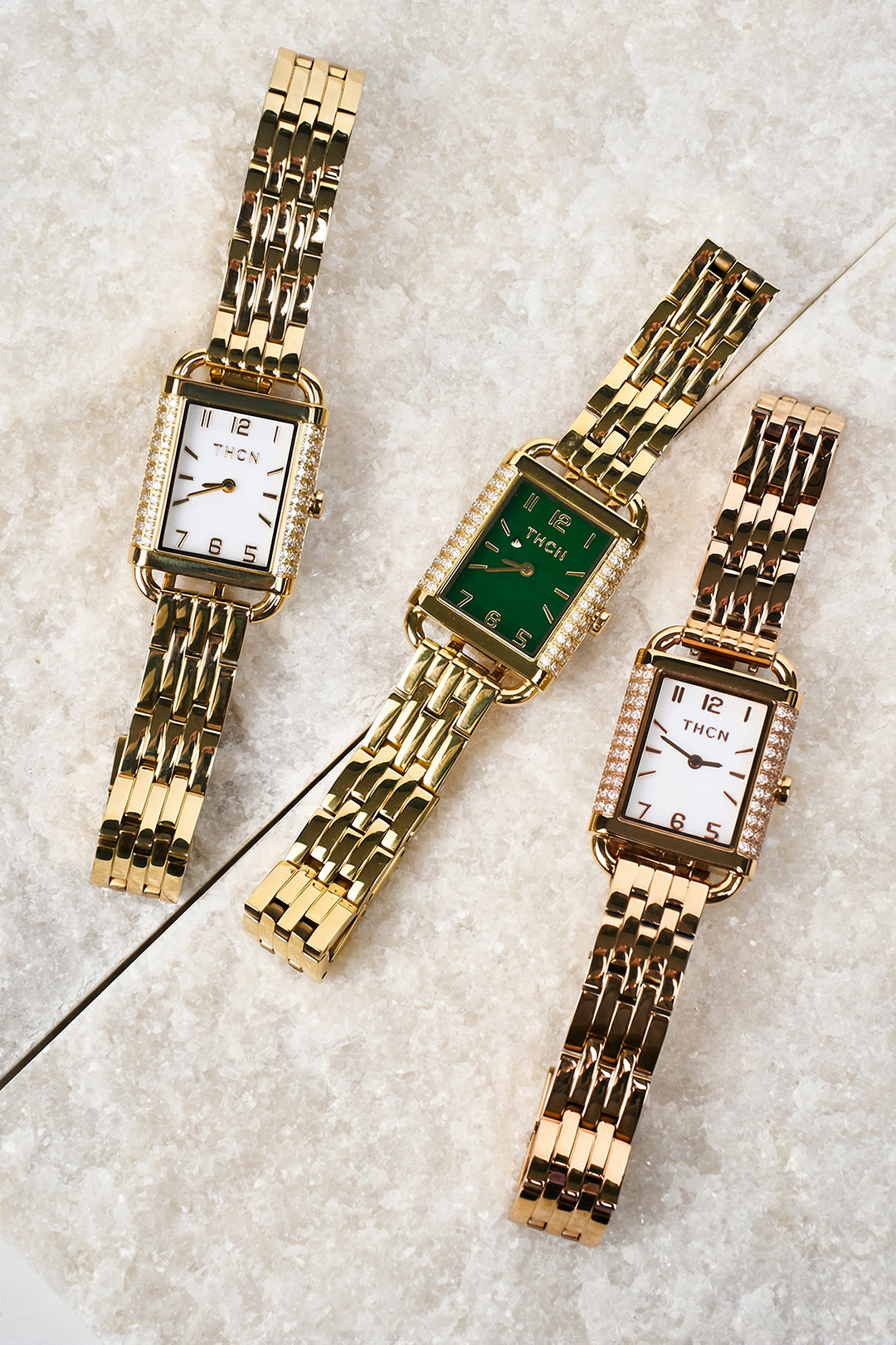 THCN H· I Eggshell White Dial Rose Gold Bracelet Watch