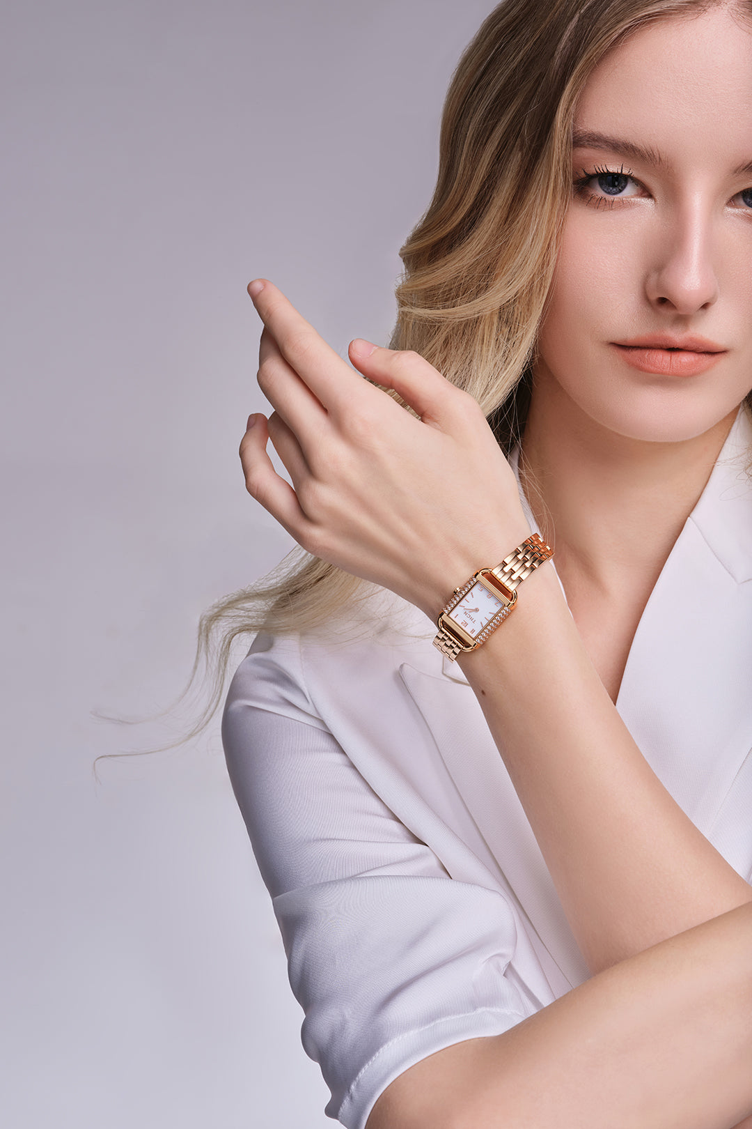 THCN H· I Eggshell White Dial Rose Gold Bracelet Watch