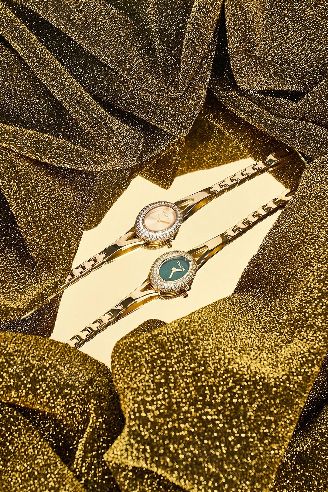 THCN N· I Mini Gold Sunray Dial Jewelry Watch