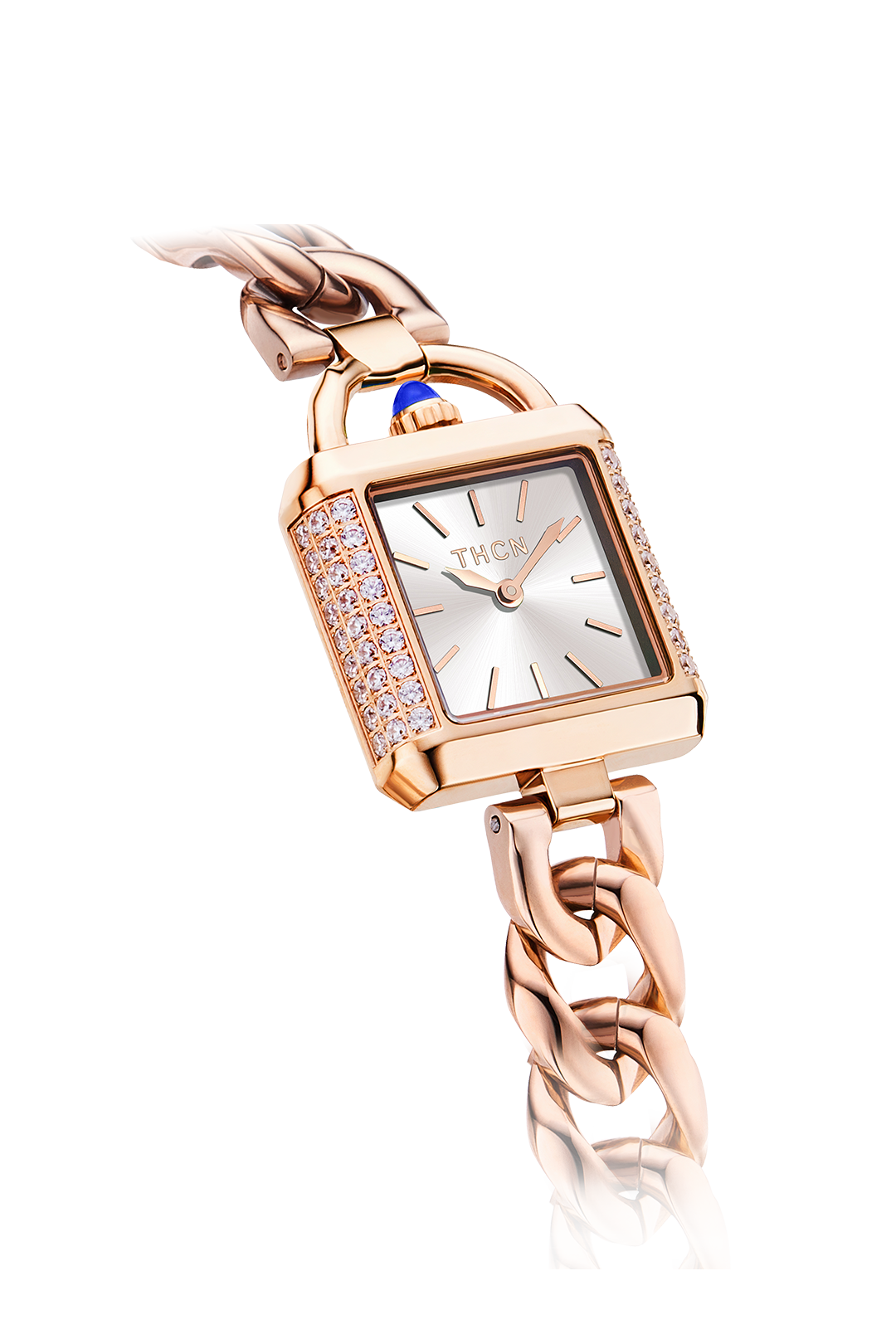 THCN C· II White Sunray Dial Rose Gold Chain-Link Watch
