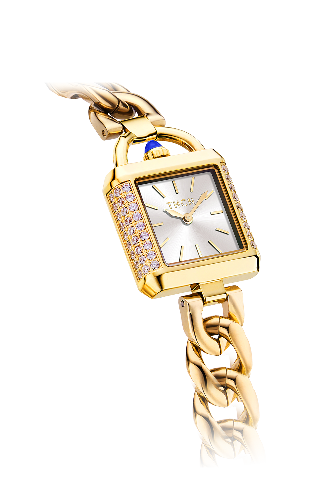 THCN C· II White Sunray Dial Gold Chain-Link Watch