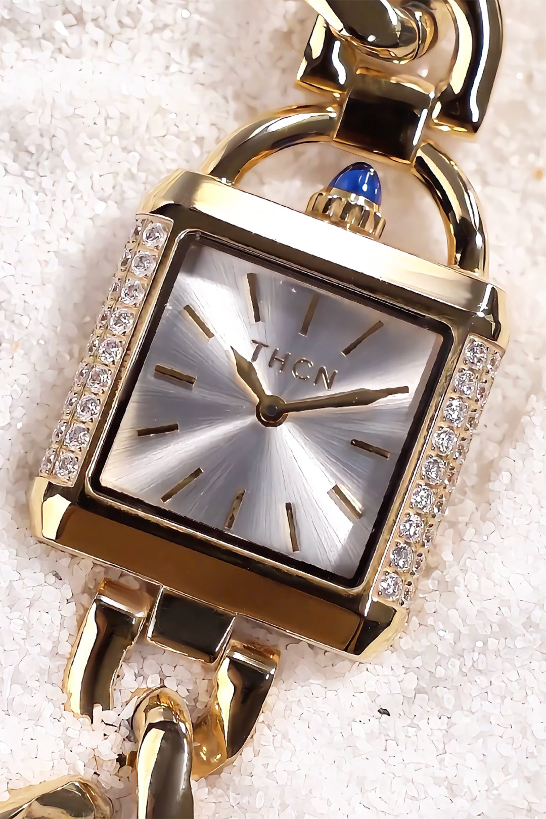 THCN C· II White Sunray Dial Gold Chain-Link Watch