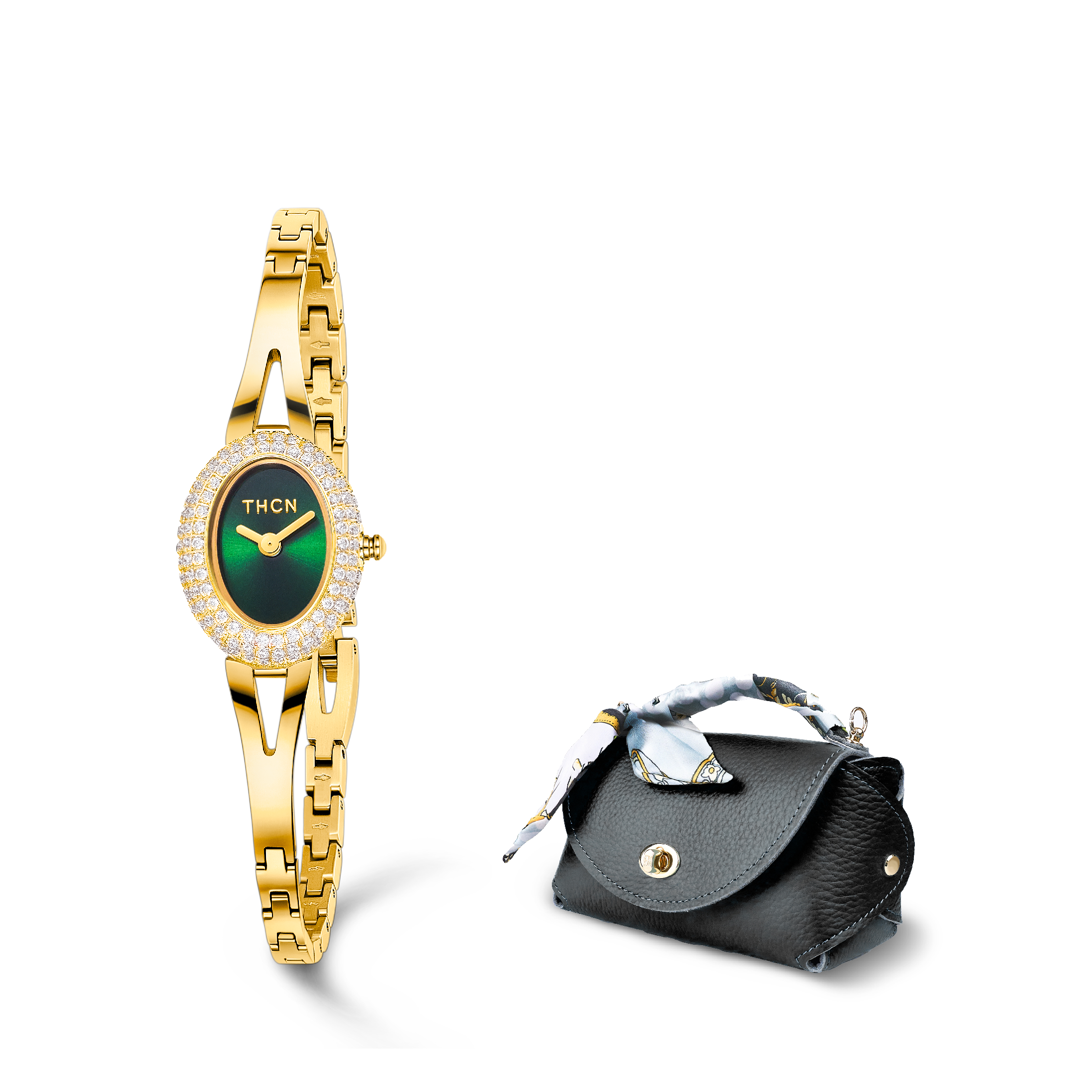 THE NANA COLLECTION & Everly M Genuine Pebble Black Leather Saddle Bag and Scarf Gift Set