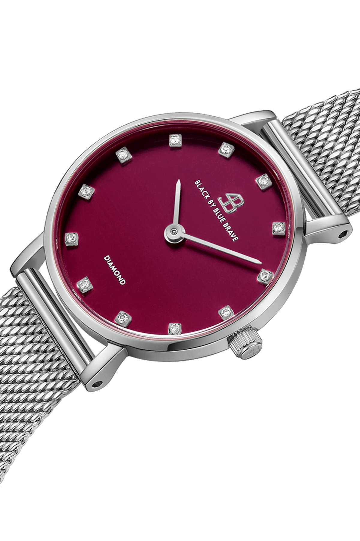 4B Round 12 Diamond Markers Burgundy Silver