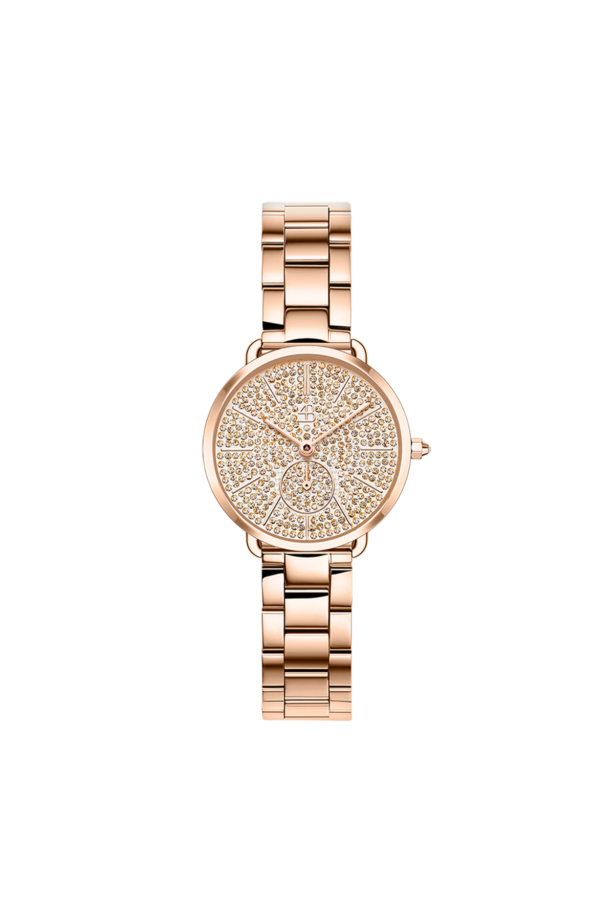4B Round Brown Crystal Dial Rose Gold