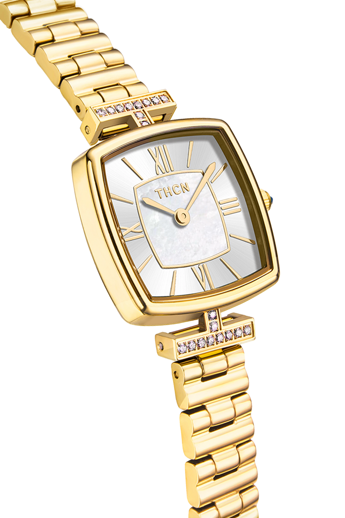 THCN T· II White Mother-of-Pearl Dial Gold Bracelet Watch